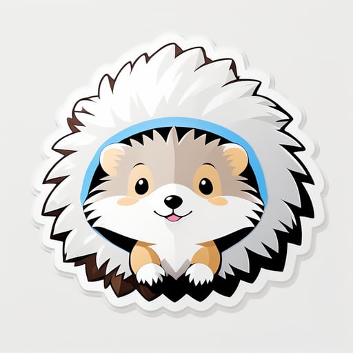 Hedgehog in a white cap