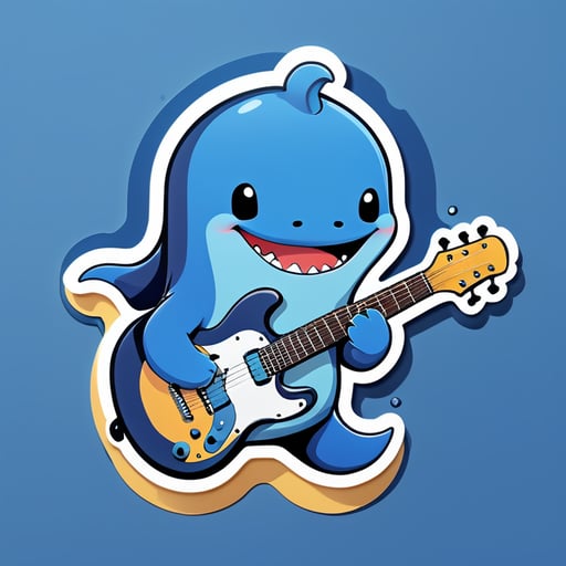 Blue whale plays the guitar