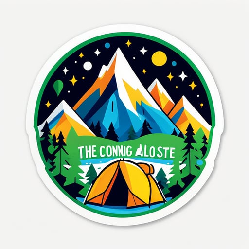 /imagine prompt:Incorporate motivational or humorous quotes related to camping and outdoor adventures. For example, "The mountains are calling," or "Not all who wander are lost.", Sticker, Festive, Primary Color, Street Art, Contour, Vector, White Background, Detailed