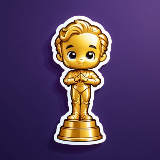 Golden figurine Oscar with a stand