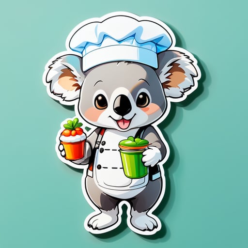 Koala cook in a white cap