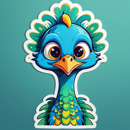 This Is An Illustration Of Cartoon Portrait Funny Nursery Schetch Drawn Tall Thin Funny peacock Like Creature