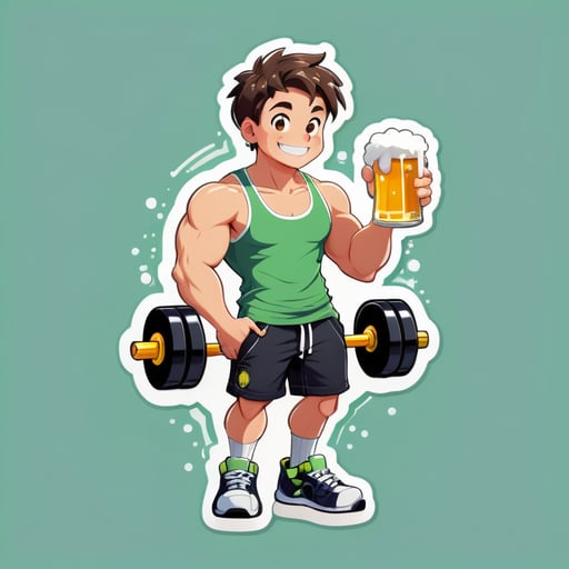 A slightly hollow and pumped boy 17 years old, likes to drink beer, play tanks and sit at a computer in shorts and also download muscles with weights