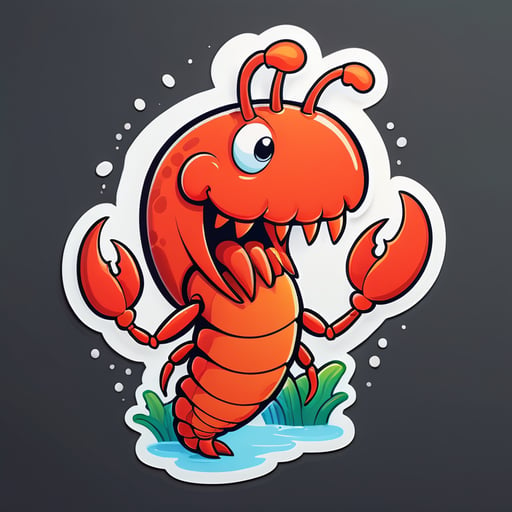 This Is An Illustration Of Cartoon Portrait Funny Nursery Schetch  Drawn Tall Thin Funny lobster Like Creature