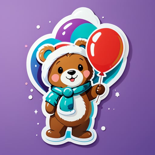 Merry Bear with a balloon