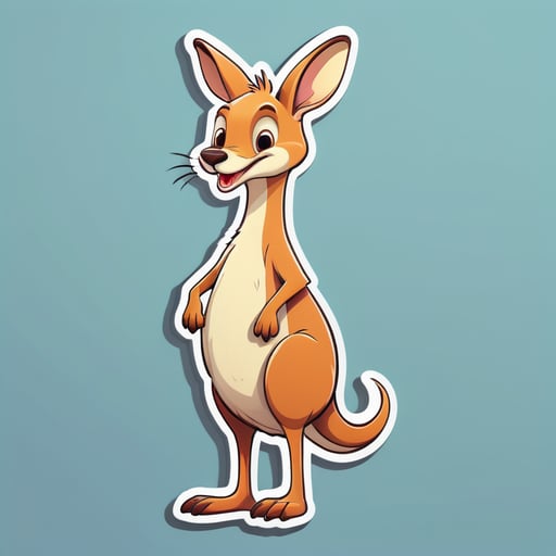 This Is An Illustration Of Cartoon Funny Nursery Schetch  Drawn Tall Thin Funny kangaroo like creature