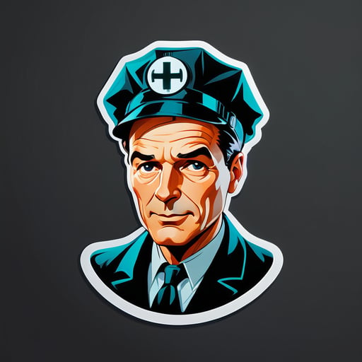 Doctor - doctor of the 1940s in a medical cap in the style of noir
