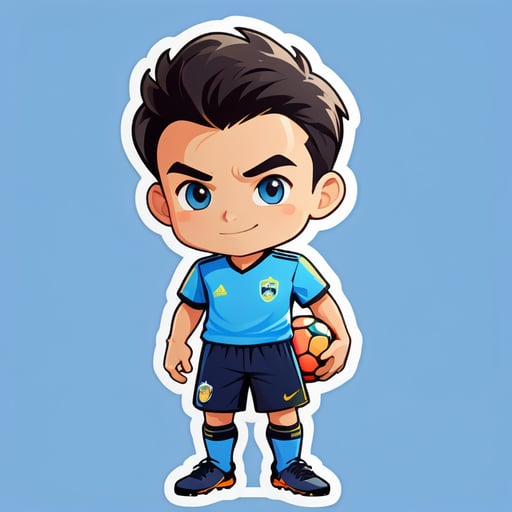 using the reference from my stickers, generate the avatar to be playing soccer