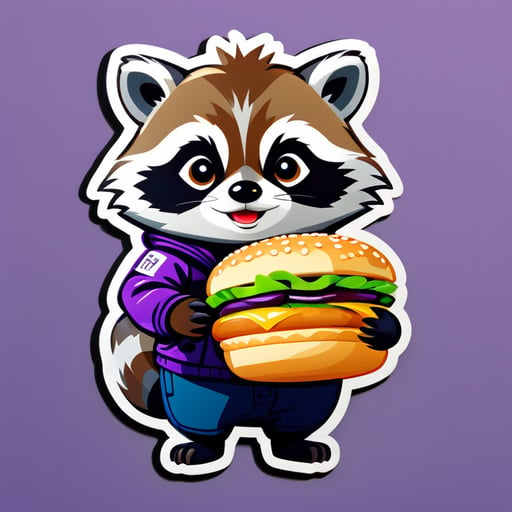 Lil Big Mac Raccoon Sticker