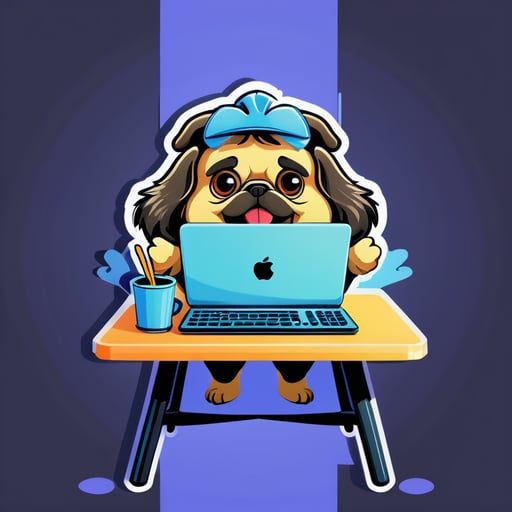 MOPS YouTubert at a computer table