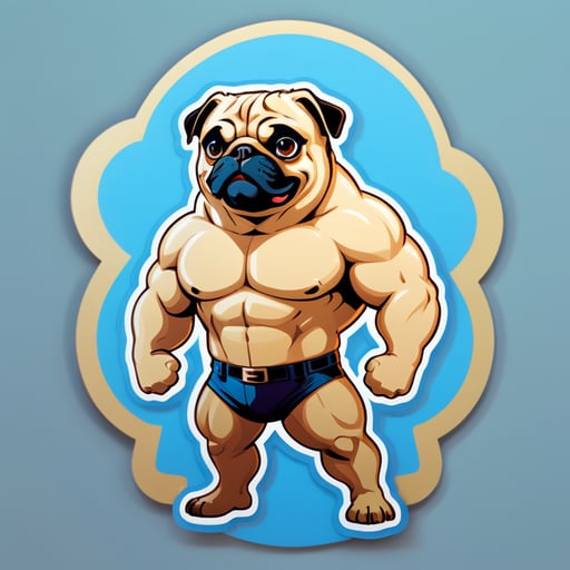 pug with a muscular torso