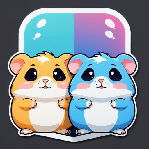 sad hamster funny couple cticker for iphone