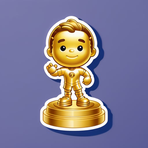 Golden figurine Oscar on the stand says "Roma 2024"