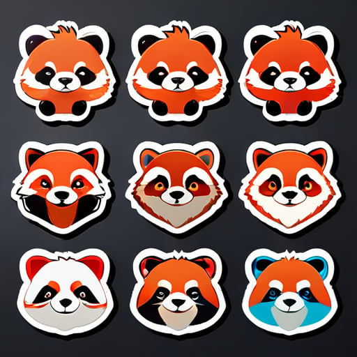 different red panda 10 piecies