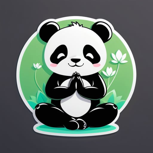Dear panda in the lotus pose is engaged in yoga