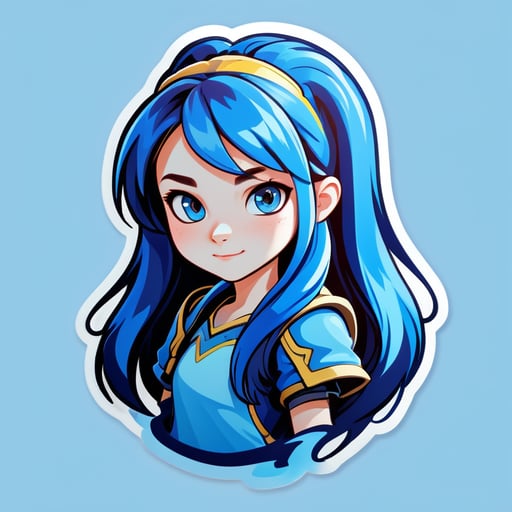 blue long haired girl streamer dota 2 player