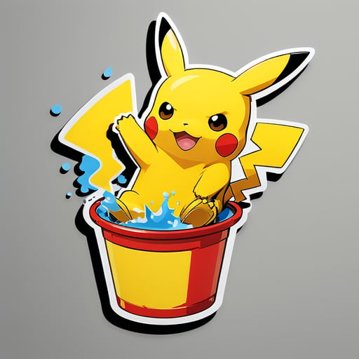 pikachu kicking a bucket