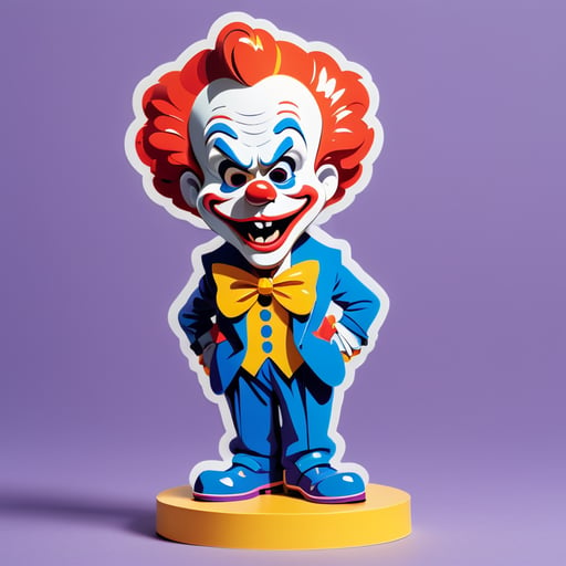 Oscar figurine with a stand, but instead of a figure, a terrible clown