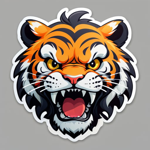 Stickerpack "Emotianimals". Style of the evil Tiger Sticker. 512x512