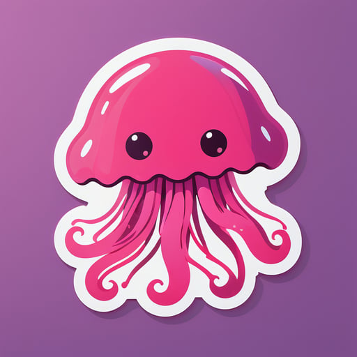 Sweet pink jellyfish eats the floor
