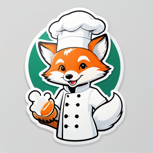 Fox cook in a white cap