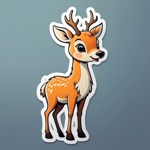 This Is An Illustration Of Cartoon Funny Nursery Schetch  Drawn Tall Thin Funny deer like creature
