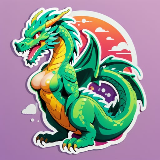 Wooman without clothes on dragon