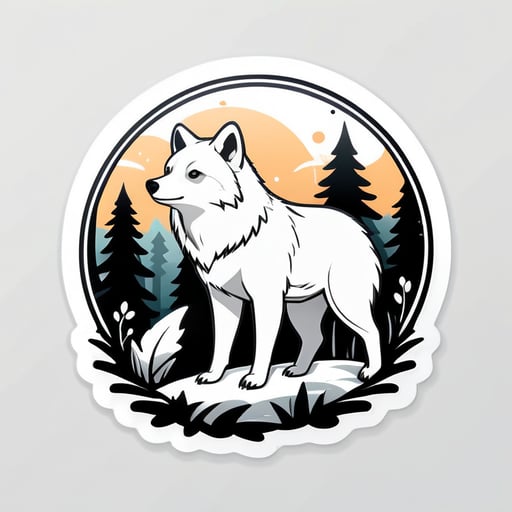 /imagine prompt:Showcase animals commonly found in nature, like bears, deer, wolves, or birds. These could be illustrated in a cute or realistic style., Sticker, Lovely, Monochrome, Pokemon Card, Contour, Vector, White Background, Detailed
