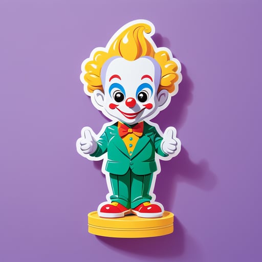 Oscar figurine with a stand, but instead of a clown figure